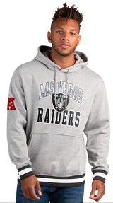 Men's Las Vegas Raiders Gray Starter Snap Hoodie - Pro Jersey Sports