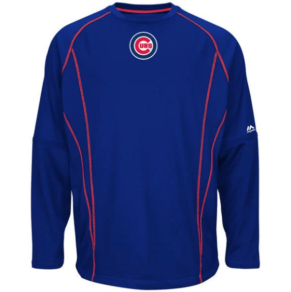 Men's Chicago Cubs Authentic Royal Majestic Practice Pullover Therma Base Top