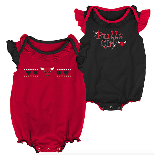 Newborn/Infant Girls Chicago Bulls Homecoming Short Sleeve Creeper 2-Pack