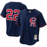 Men's Bo Jackson California Angels Mitchell & Ness Cooperstown Collection Authentic Batting Practice Jersey - Navy - Pro Jersey Sports