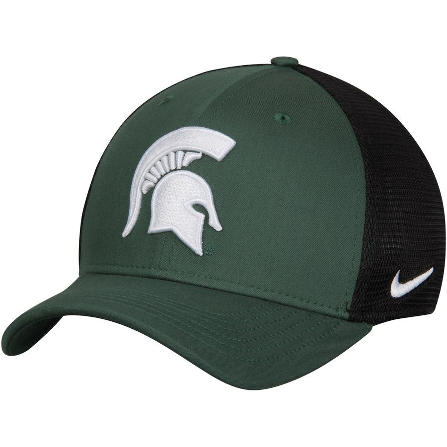 Michigan State Spartans Nike AeroBill Classic 99 Mesh Back Flex Hat - Green/Black