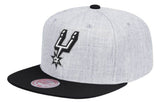 San Antonio Spurs Mitchell & Ness Grey Black Pop Snapback Hat - Pro Jersey Sports