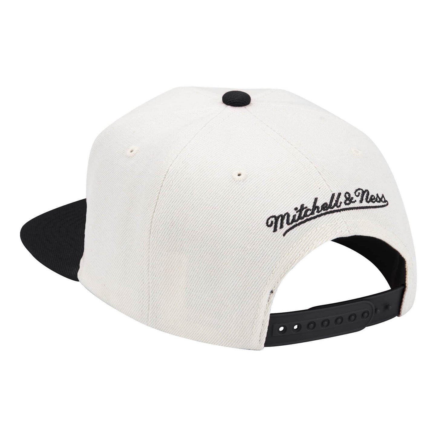 Brooklyn Nets Mitchell & Ness Natural 2 Tone Snapback Hat- Cream/Black