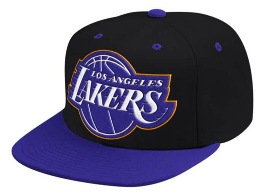 Mitchell & Ness Los Angeles Lakers Black/Purple XL Pop Team Adjustable Snapback Hat - Pro Jersey Sports