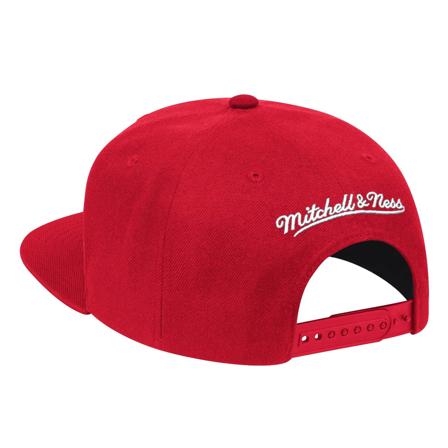 Mens NBA Chicago Bulls White Logo Team Ground Red Snapback Hat By Mitchell And Ness