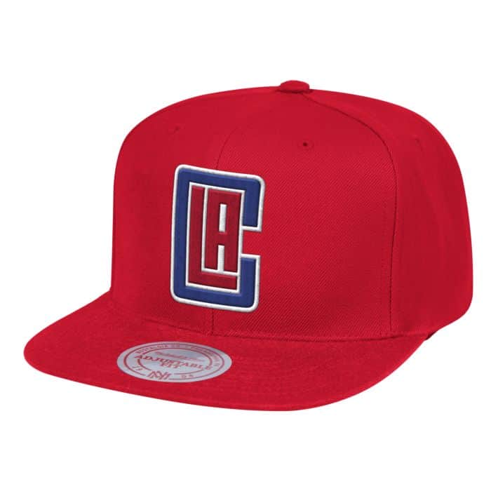 Mens NBA Los Angeles Clippers Red Team Ground Snapback Hat By Mitchell And Ness