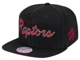 Mens NBA Toronto Raptors Black Foundation Script Snapback Hat By Mitchell And Ness - Pro Jersey Sports
