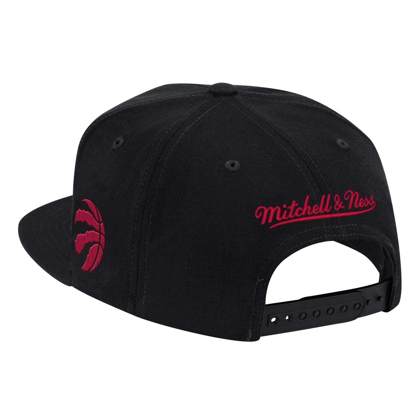 Mens NBA Toronto Raptors Black Foundation Script Snapback Hat By Mitchell And Ness