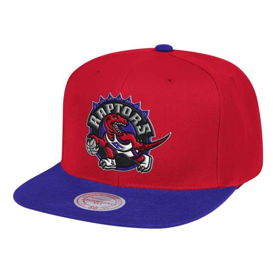 Mens NBA Toronto Raptors Red/Purple Wool 2 Tone Snapback Hat By Mitchell And Ness