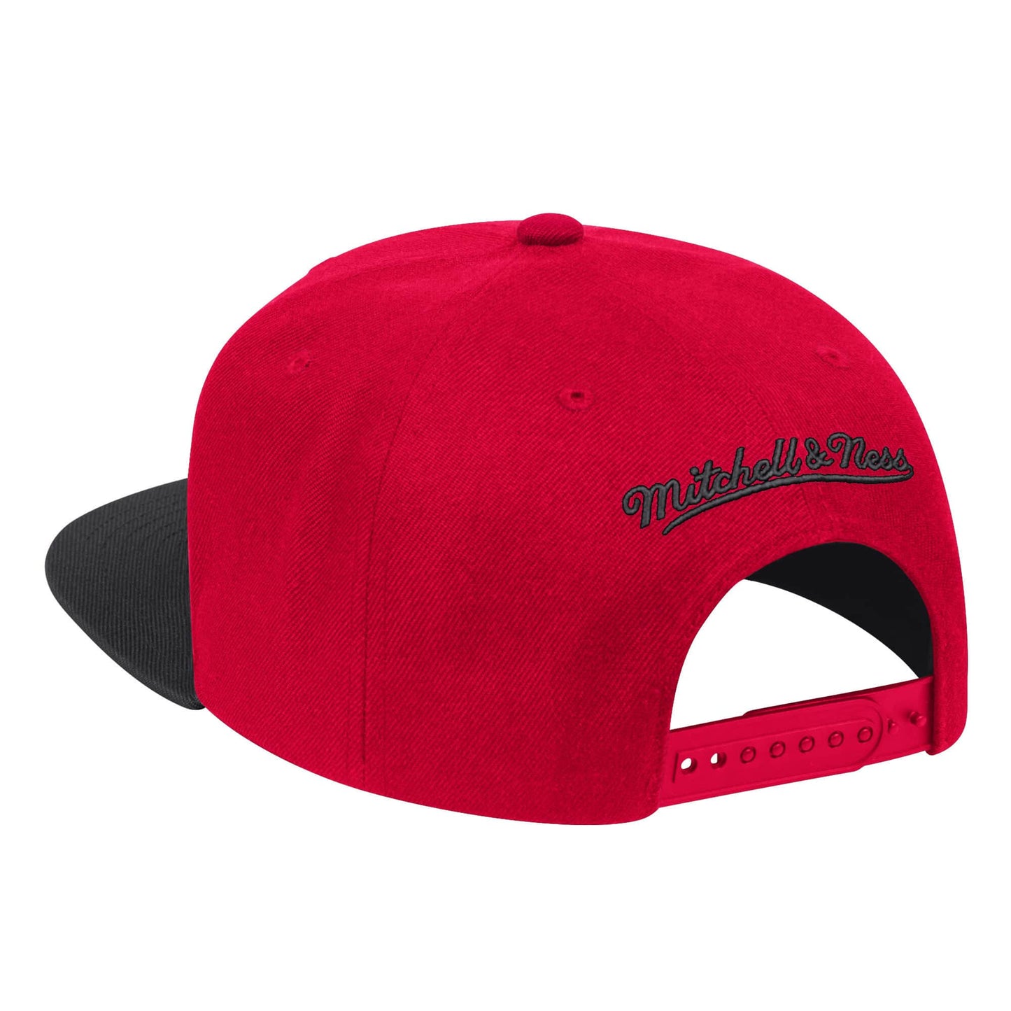 Mens NBA Chicago Bulls Red/Black Wool 2 Tone Snapback Hat By Mitchell And Ness