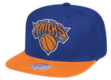 Mens NBA New York Knicks Blue/Orange 2 Tone Snapback Hat By Mitchell And Ness - Pro Jersey Sports