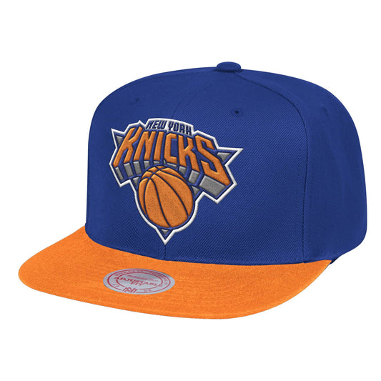Mens NBA New York Knicks Blue/Orange 2 Tone Snapback Hat By Mitchell And Ness