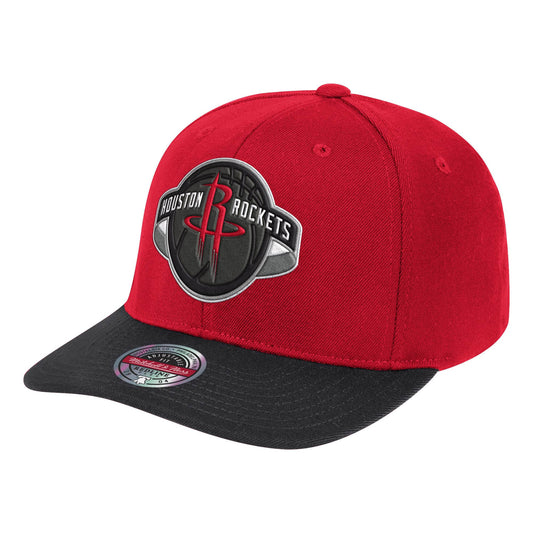 Mens NBA Houston Rockets Red/Black Wool 2 Tone Snapback Hat By Mitchell And Ness