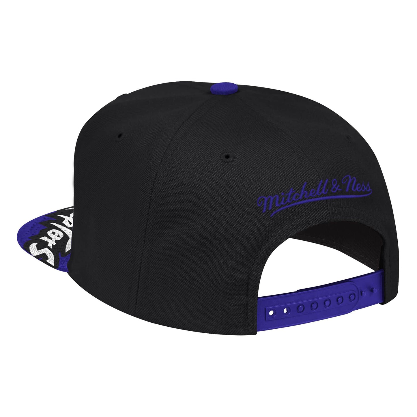 Men's Mitchell & Ness Black/Purple Toronto Raptors Hardwood Classics Snapshot Adjustable Snapback Hat