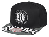 Men's Mitchell & Ness Black/Silver Brooklyn Nets Hardwood Classics Snapshot Adjustable Snapback Hat - Pro Jersey Sports