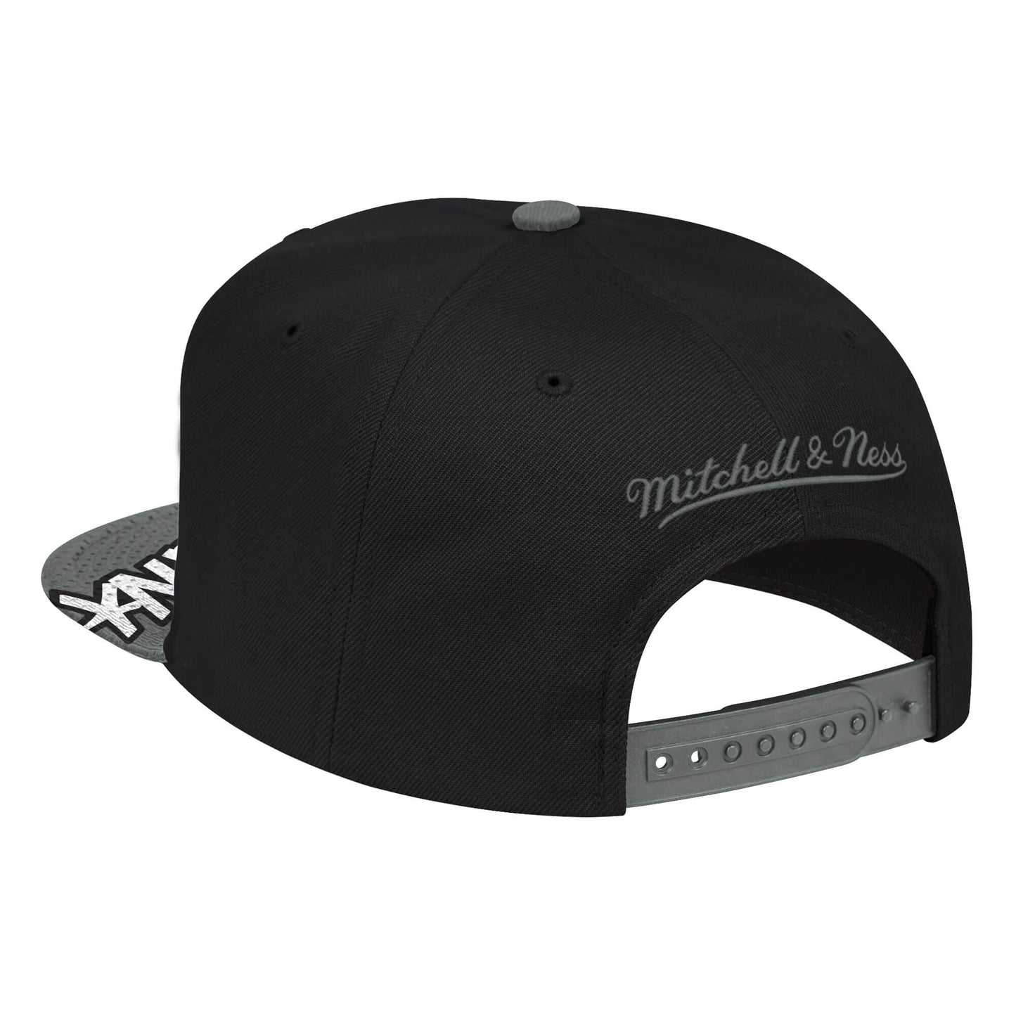 Men's Mitchell & Ness Black/Silver Brooklyn Nets Hardwood Classics Snapshot Adjustable Snapback Hat