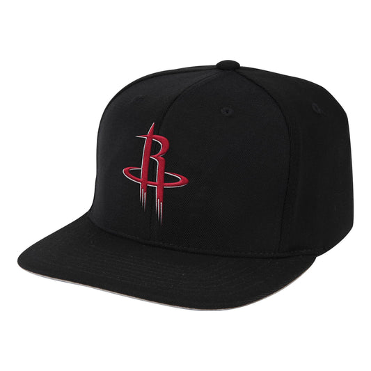 NBA Houston Rockets Black Downtime Classic Redline Snapback Snapback Hat By Mitchell And Ness