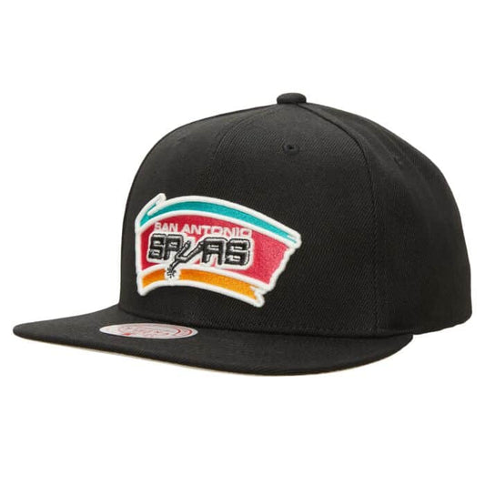 Men's Mitchell & Ness San Antonio Spurs Hardwood Classics Black Adjustable Snapback Hat