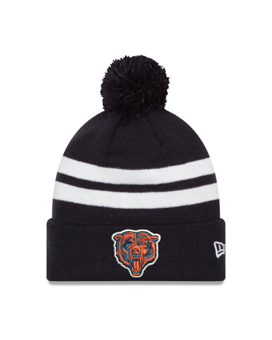 Men's Chicago Bears New Era 2-Stripe Pom Knit Hat