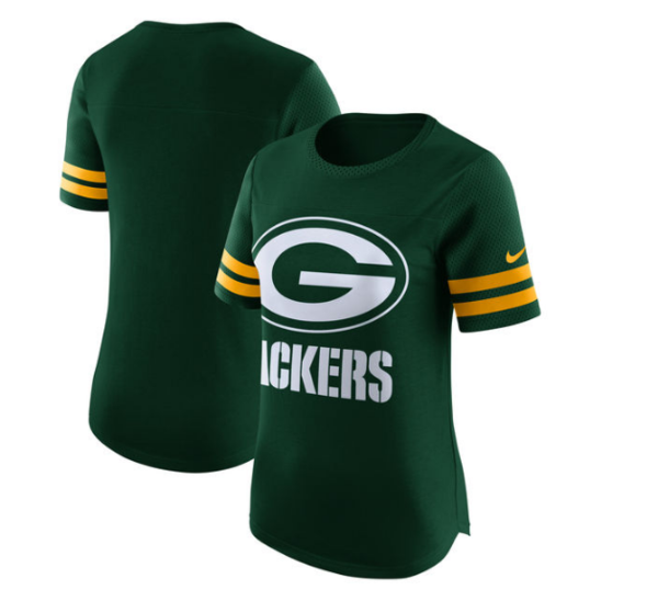 Women's Green Bay Packers Nike Green Gear Up Modern Fan Performance T-Shirt
