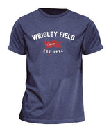 Men's Wrigley Field Brushcraft Est. Flag Short Sleeve Tee-Heather/Navy - Pro Jersey Sports