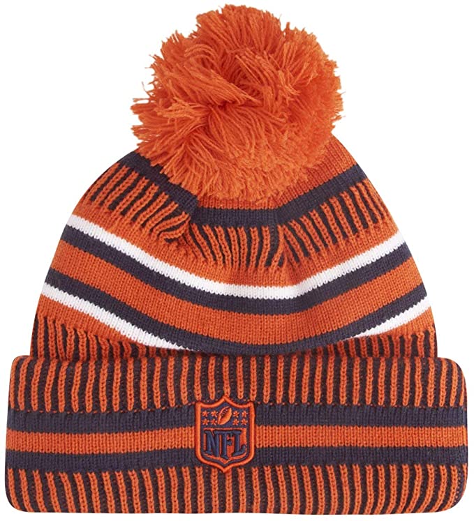 Men's New Era Navy/Orange Chicago Bears 2019 NFL Sideline Home Official Historic Logo Sport Knit Hat