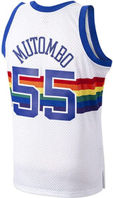 Men's Mitchell & Ness Dikembe Mutombo Denver Nuggets Men's White 1991-92 Swingman Jersey - Pro Jersey Sports