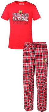 Chicago Blackhawks Two Piece Medalist Tee & Pajama Set Concepts Sport - Pro Jersey Sports