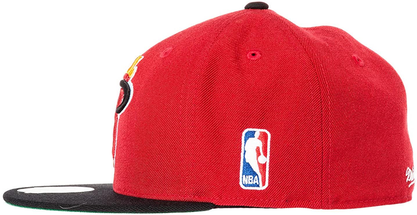 Miami Heat Mitchell & Ness XL Vintage Logo 2 Tone Fitted Hat