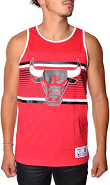 Men's Chicago Bulls Red Mitchell & Ness NBA Surprise Win Tank Top - Pro Jersey Sports