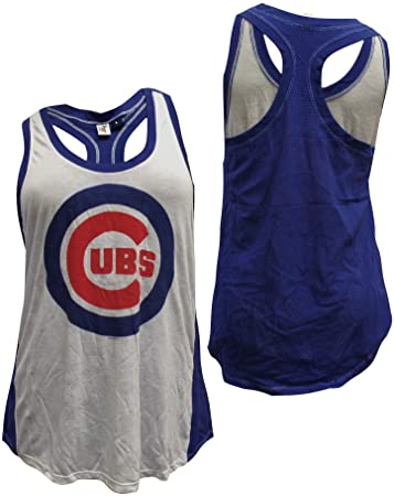 Women's Chicago Cubs Double Play Mesh Tank Top