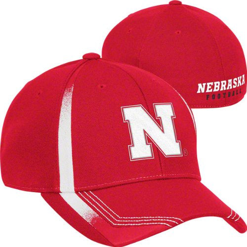 Nebraska Cornhuskers Football adidas Red Player Structured Flex Hat