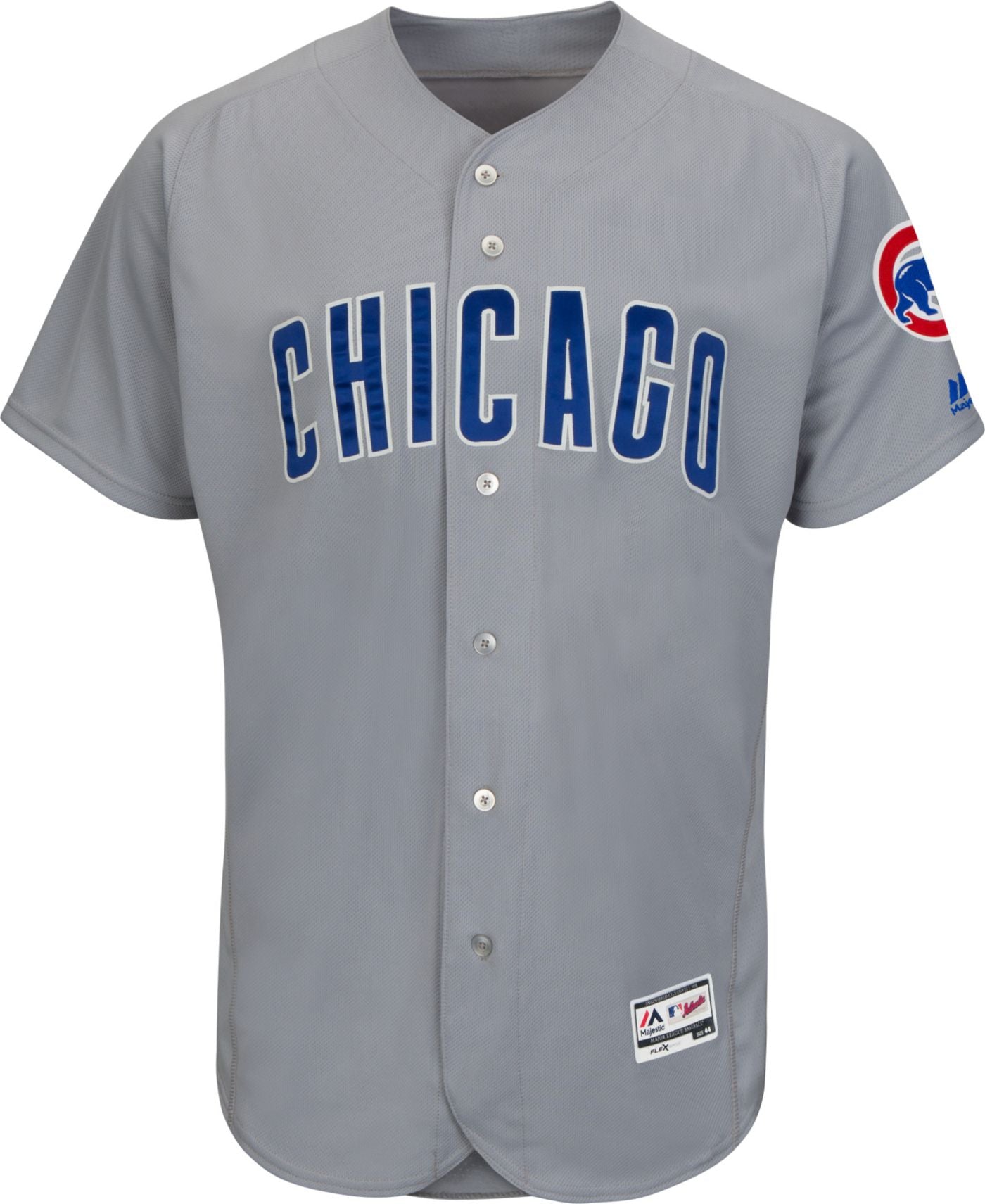 Majestic Men's Authentic Chicago Cubs Road Grey Flex Base On-Field Jersey