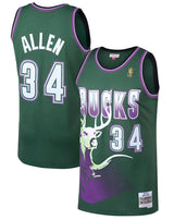 Men's Milwaukee Bucks Ray Allen Mitchell & Ness Kelly Green 1996-97 Hardwood Classics Swingman Jersey - Pro Jersey Sports
