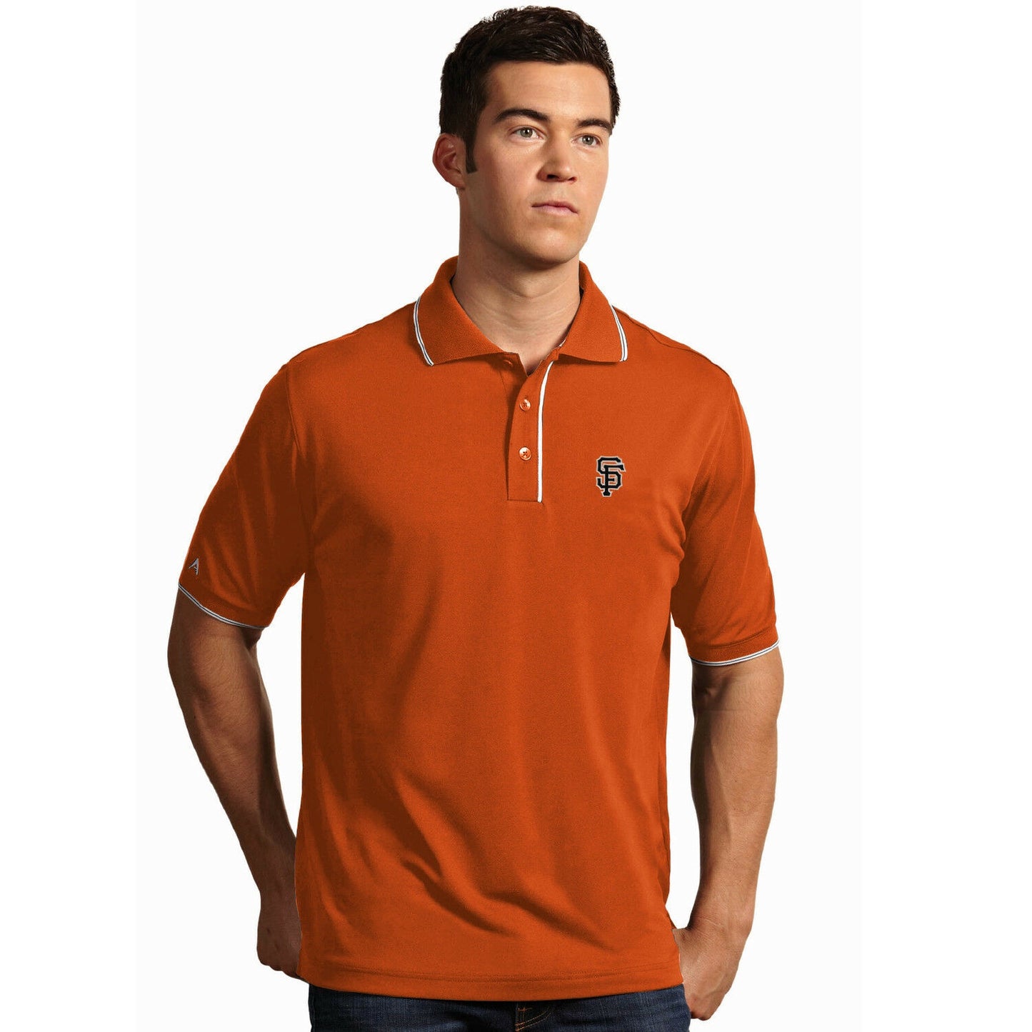 Men's MLB San Francisco Giants Orange Elite Polo Shirt By Antigua