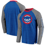 Men's Chicago Cubs Fanatics Branded Royal/Gray True Classics Long Sleeve Raglan T-Shirt - Pro Jersey Sports