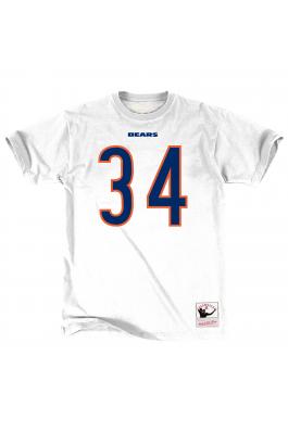 Mens Walter Payton Chicago Bears White Name And Number Tee By Mitchell & Ness