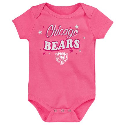 Newborn/Infant Girls Chicago Bears Pink My Team Short Sleeve Creeper
