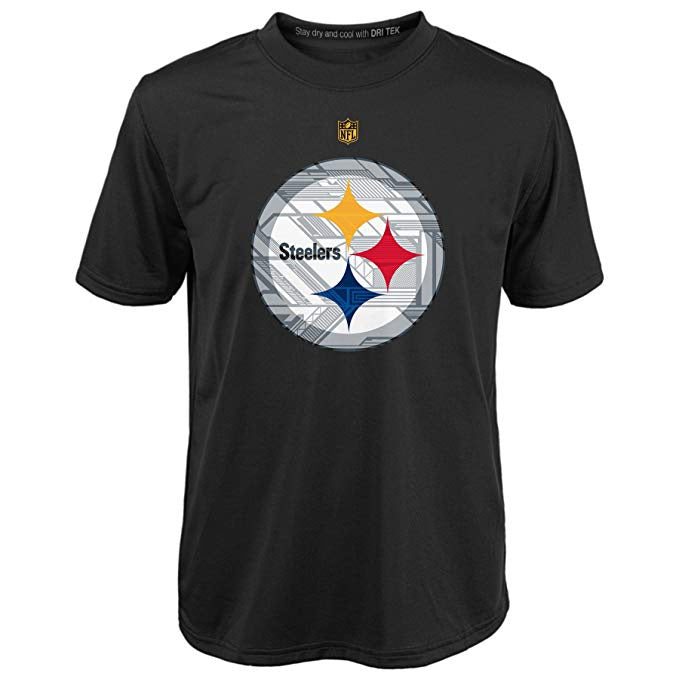 Pittsburgh Steelers Outerstuff NFL Youth Power Grid Logo Dri-Tek Tee