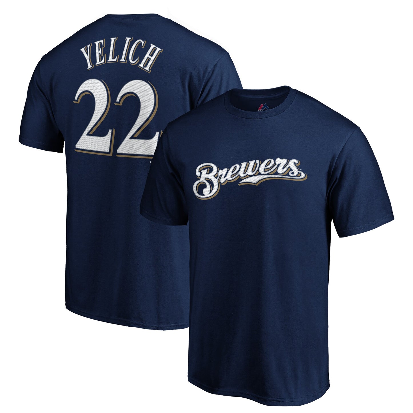 Christian Yelich Milwaukee Brewers Majestic Team Official Name & Number T-Shirt - Navy