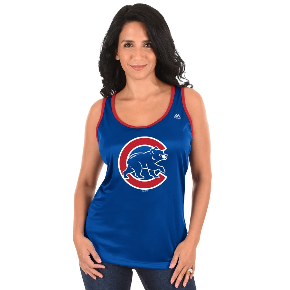 Womens Chicago Cubs All About Function Cool Base Racerback Tank Top By Majestic