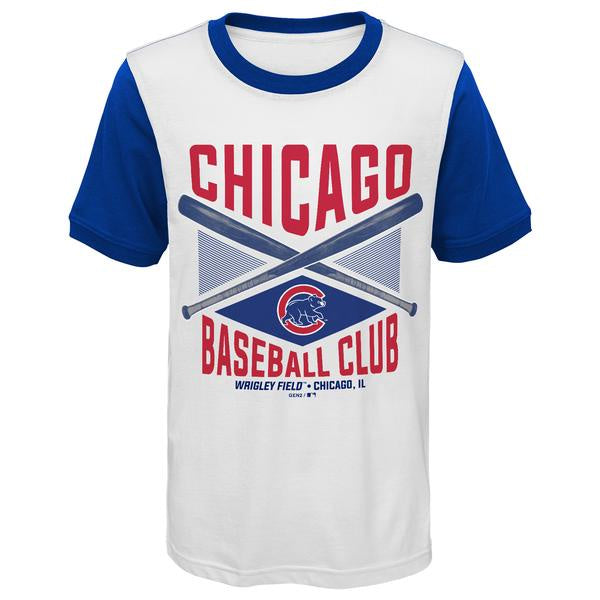Youth MLB Chicago Cubs Cream/Royal America's Pastime Ringer T-Shirt