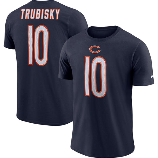 Men's NFL Chicago Bears Mitchell Trubisky Nike Navy Player Pride Name & Number Performance T-Shirt