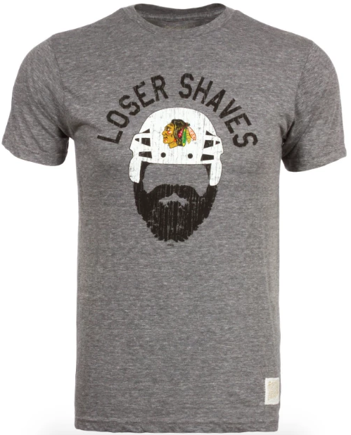 Men's NHL Chicago Blackhawks Gray Loser Shaves Tee by Retro Brand