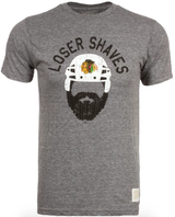 Men's NHL Chicago Blackhawks Gray Loser Shaves Tee by Retro Brand - Pro Jersey Sports