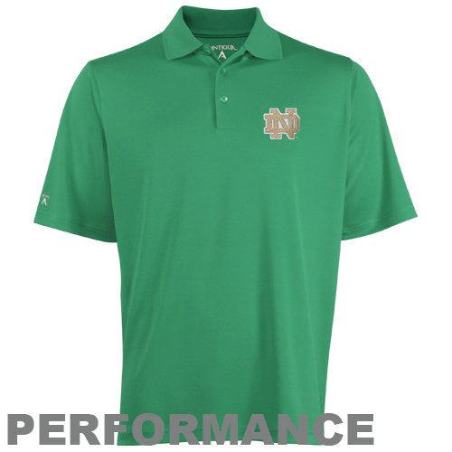 NCAA Antigua Notre Dame Fighting Irish Pique Xtra-Lite Performance Polo - Green