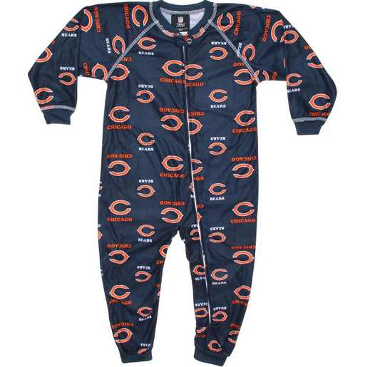 Chicago Bears Infant Raglan Zip Up Coverall By Outerstuff