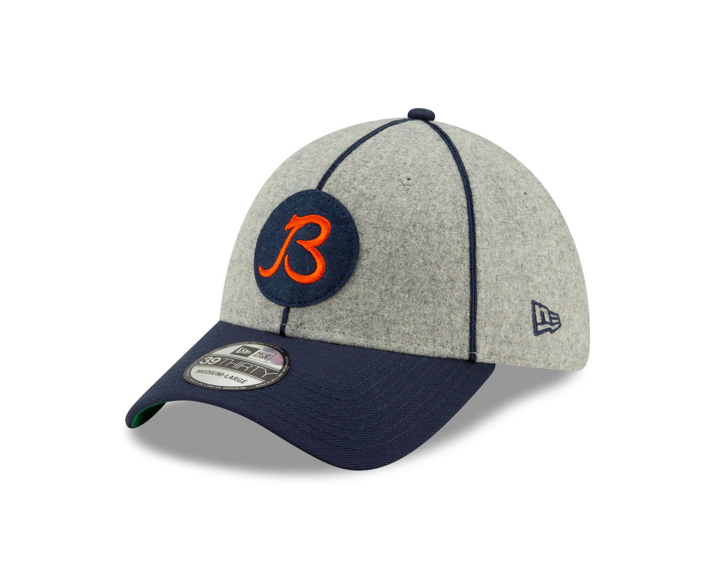Chicago Bears 2019 Established Collection Sideline 1920 Home "B" Logo Gray/Navy 39THIRTY Flex Hat