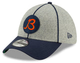 Chicago Bears 2019 Established Collection Sideline 1920 Home "B" Logo Gray/Navy 39THIRTY Flex Hat - Pro Jersey Sports