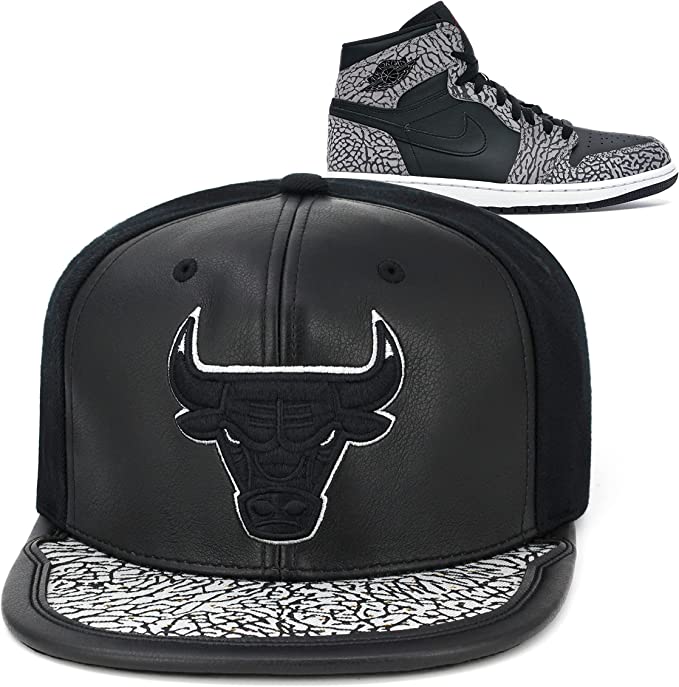 Chicago Bulls Day One Black & White Cement Mitchell & Ness Snapback Hat - Pro Jersey Sports